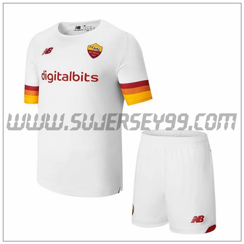 Segunda Equipacion del AS Roma Ninos 2021 2022