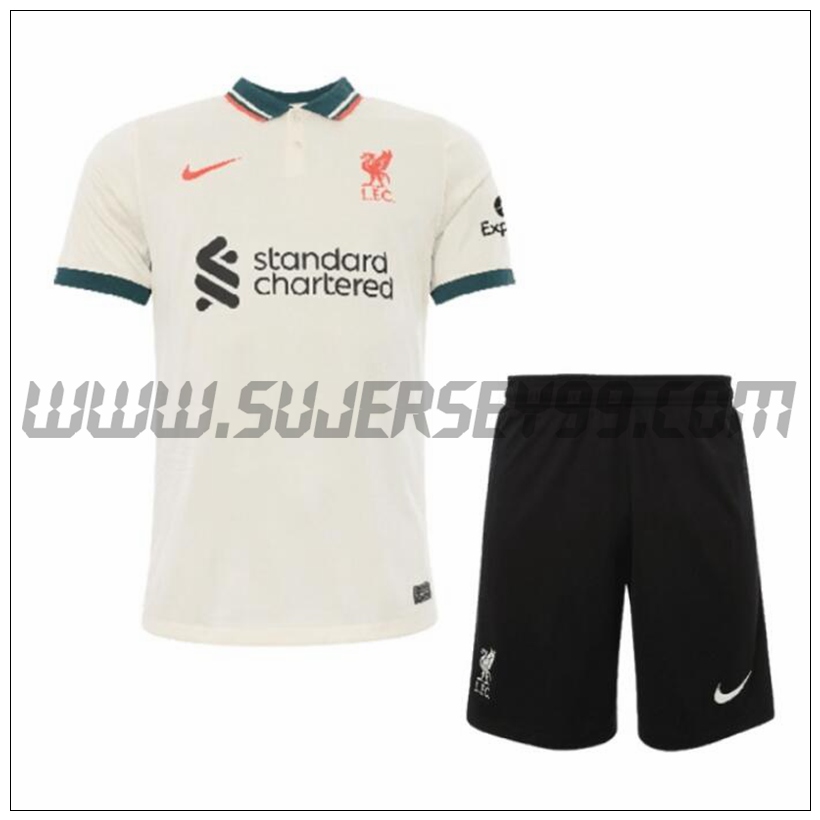 Segunda Equipacion del FC Liverpool Ninos 2021 2022