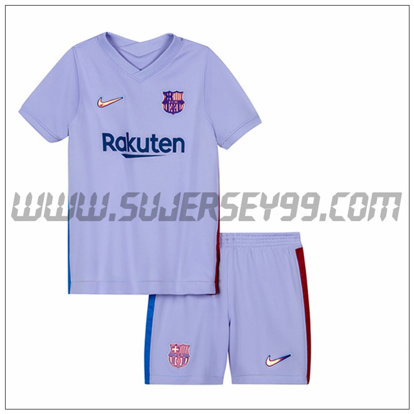 Segunda Equipacion del FC Barcelona Ninos 2021 2022