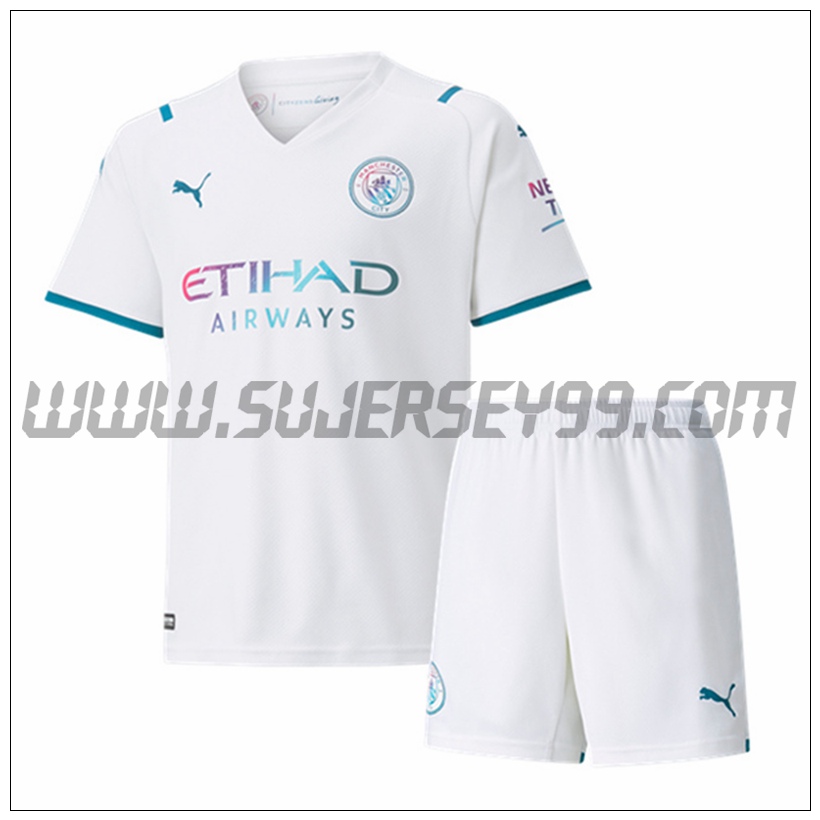 Segunda Equipacion del Manchester City Ninos 2021 2022