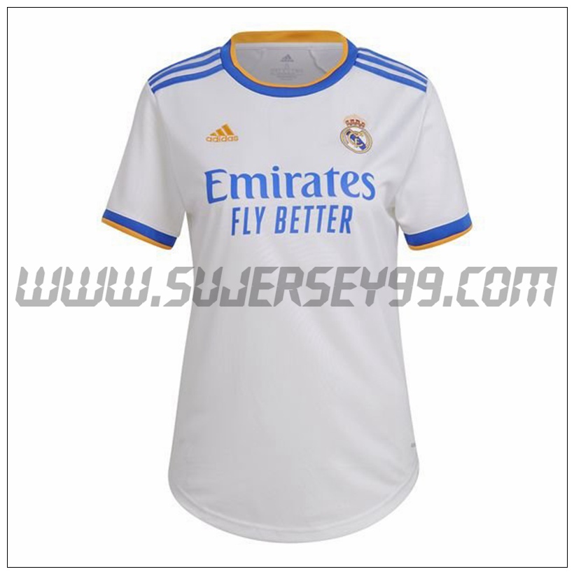 Primera Camiseta Futbol Real Madrid Mujer 2021 2022