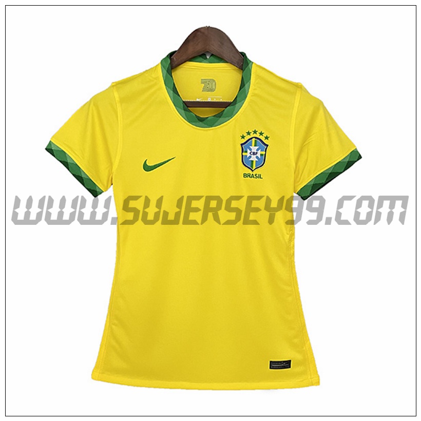 Primera Camiseta Futbol Brasil Mujer 2021 2022