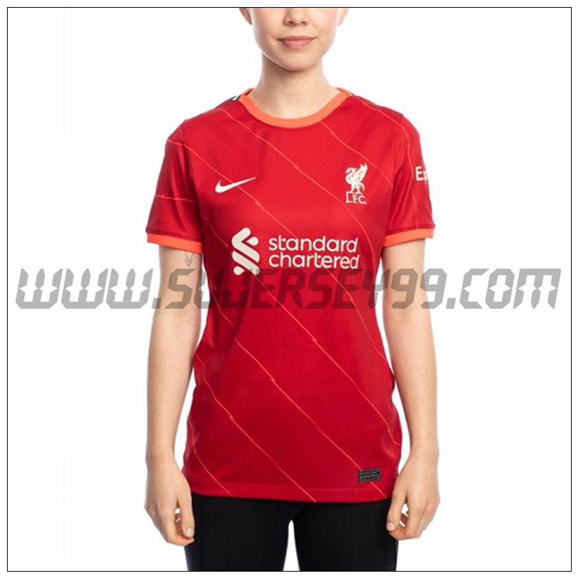 Primera Camiseta Futbol FC Liverpool Mujer 2021 2022