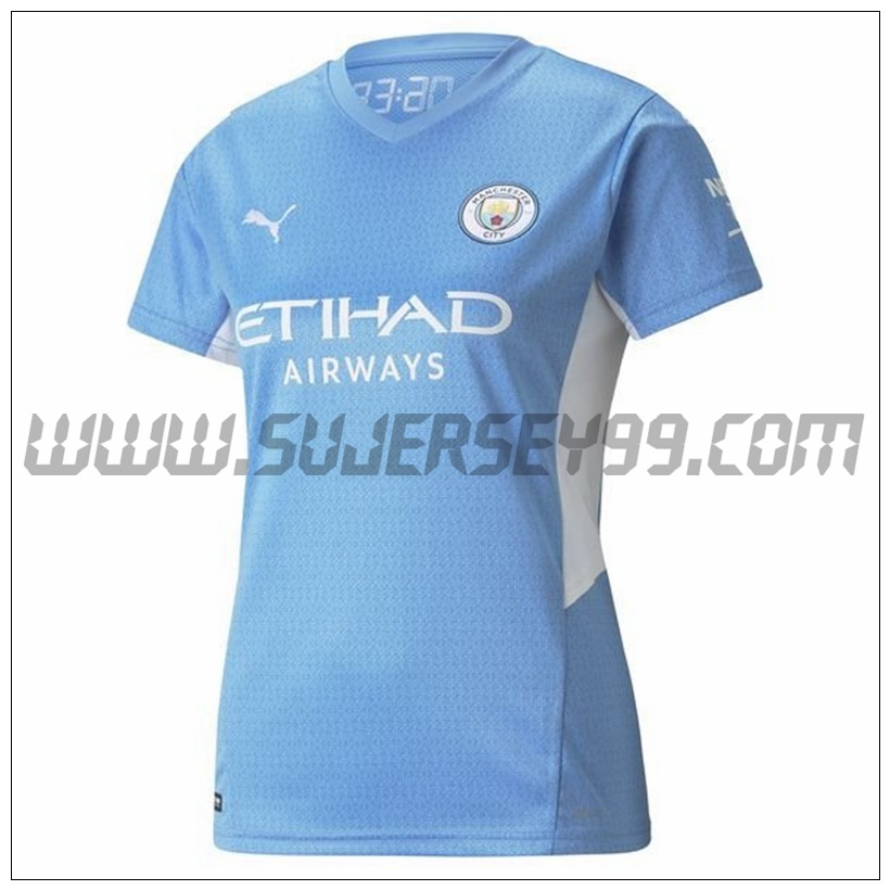 Primera Camiseta Futbol Manchester City Mujer 2021 2022