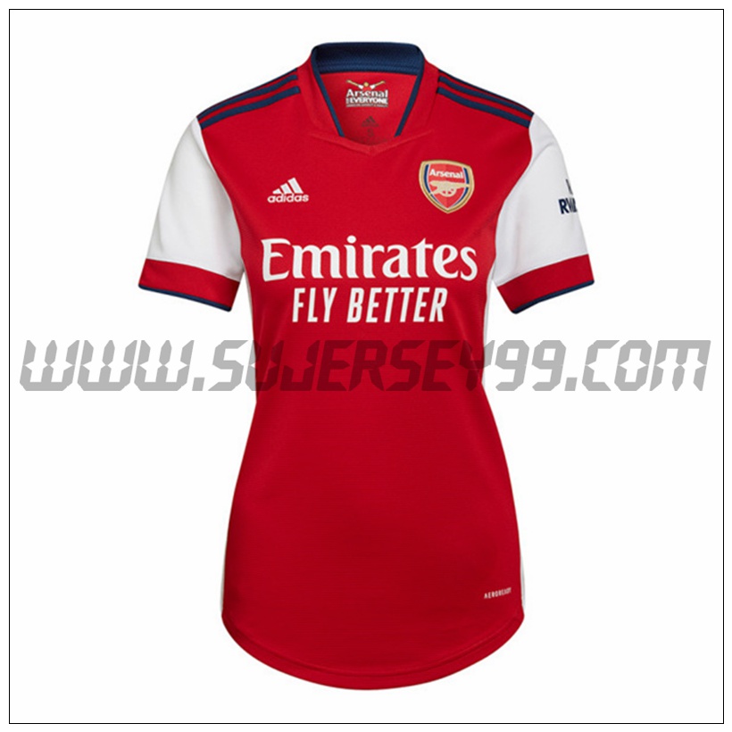 Primera Camiseta Futbol FC Arsenal Mujer 2021 2022