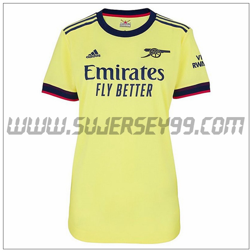 Segunda Camiseta Futbol FC Arsenal Mujer 2021 2022