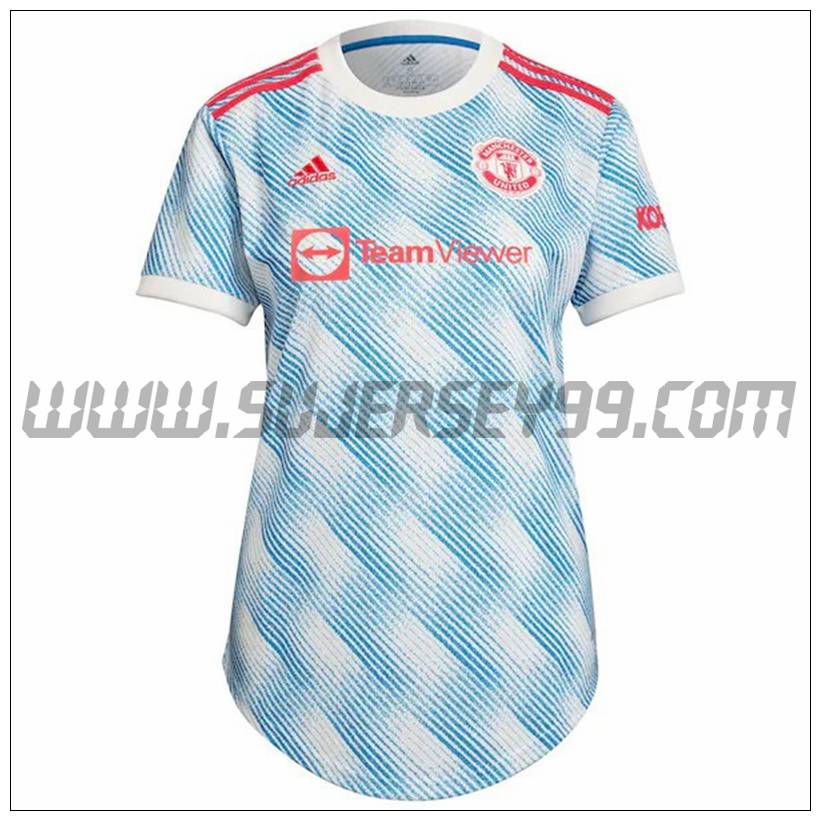 Segunda Camiseta Futbol Manchester United Mujer 2021 2022