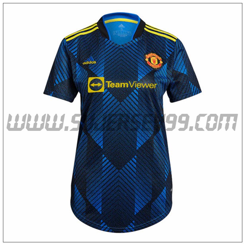 Tercera Camiseta Futbol Manchester United Mujer 2021 2022