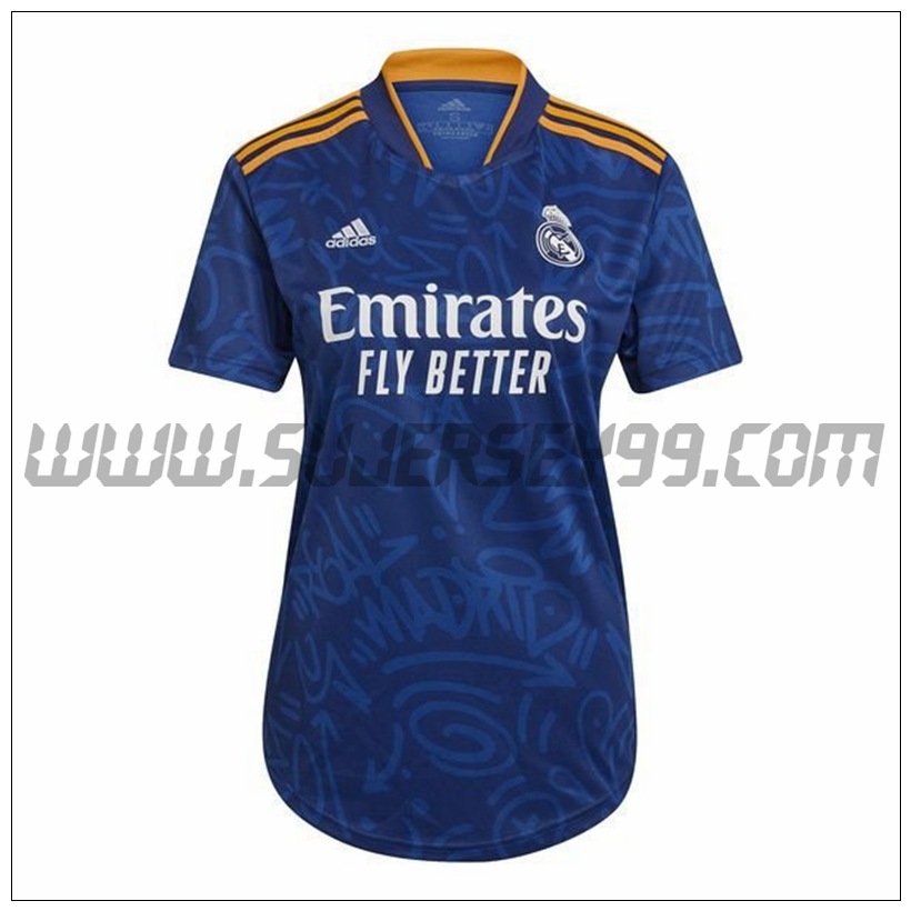 Segunda Camiseta Futbol Real Madrid Mujer 2021 2022