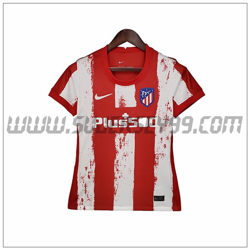 Primera Camiseta Futbol Atletico Madrid Mujer 2021 2022