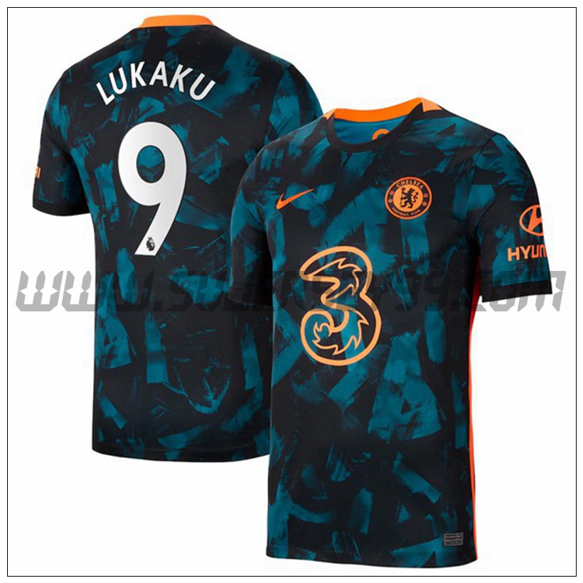 Tercera Camiseta Futbol FC Chelsea Lukaku 9 2021 2022