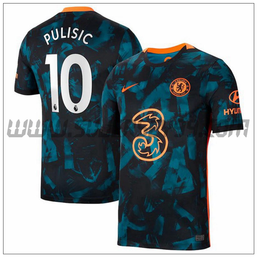 Tercera Camiseta Futbol FC Chelsea Pulisic 10 2021 2022