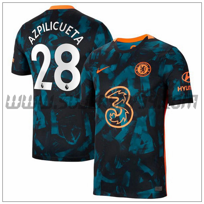 Tercera Camiseta Futbol FC Chelsea Azpilicueta 28 2021 2022