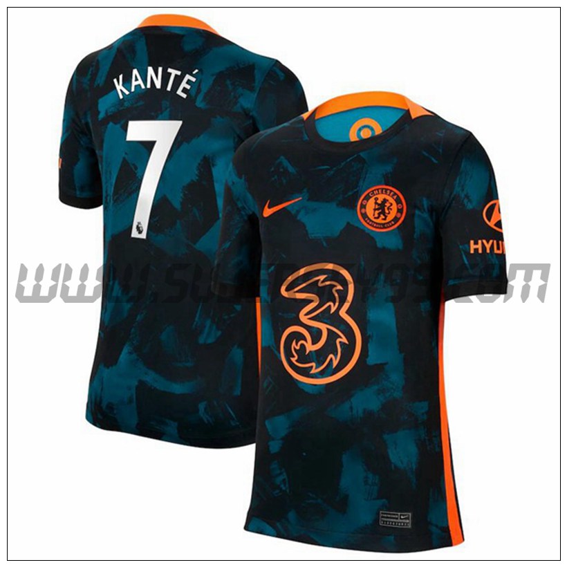 Tercera Camiseta Futbol FC Chelsea Kante 7 2021 2022