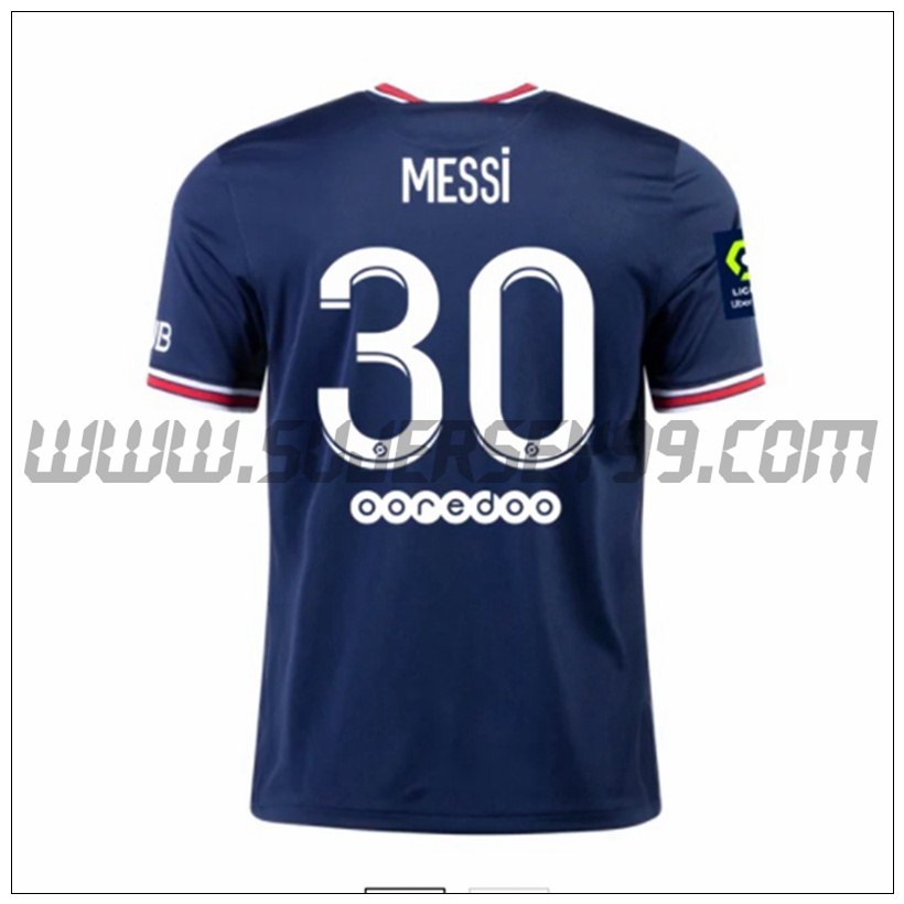 Primera Camiseta Futbol PSG Jordan Messi 30 2021 2022