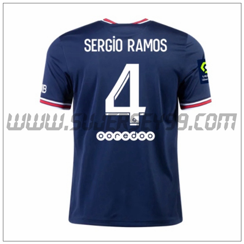 Primera Camiseta Futbol PSG Jordan Sergio Ramos 4 2021 2022