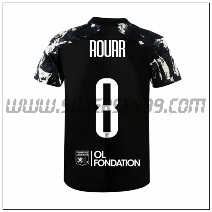 Tercera Camiseta Futbol Lyon OL AOUAR 8 2021 2022