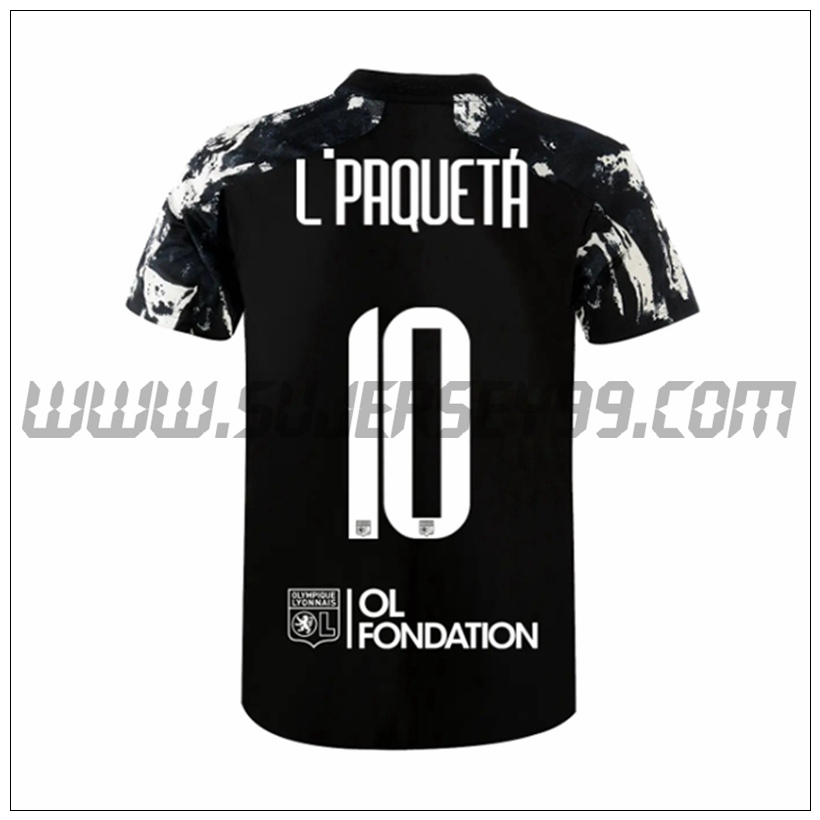 Tercera Camiseta Futbol Lyon OL L.PAQUEYA 10 2021 2022