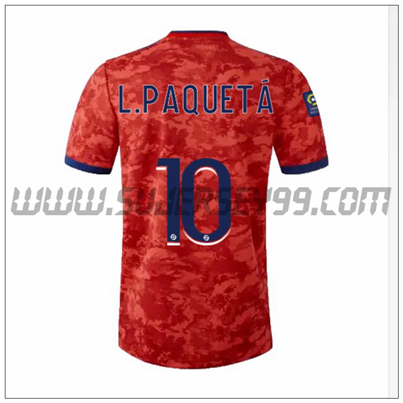 Segunda Camiseta Futbol Lyon OL L.PAQUEYA 10 2021 2022