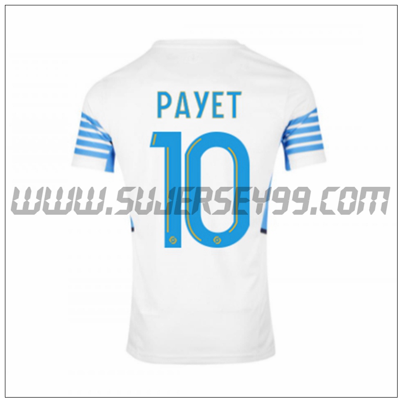 Primera Camiseta Futbol Marsella OM PAYET 10 2021 2022