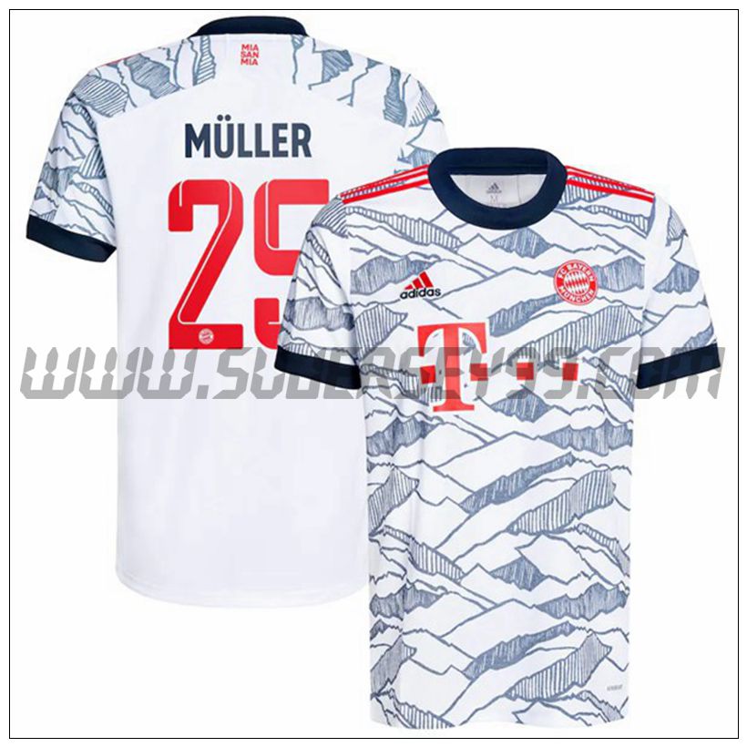 Tercera Camiseta Futbol Bayern de Munich Muller 25 2021 2022