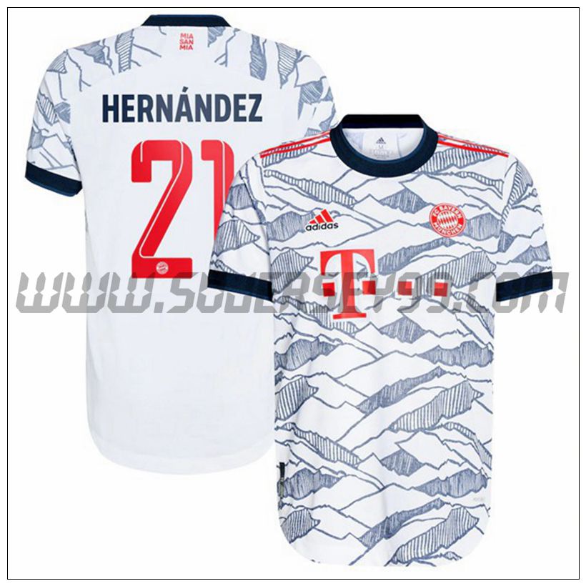 Tercera Camiseta Futbol Bayern de Munich Hernandez 21 2021 2022