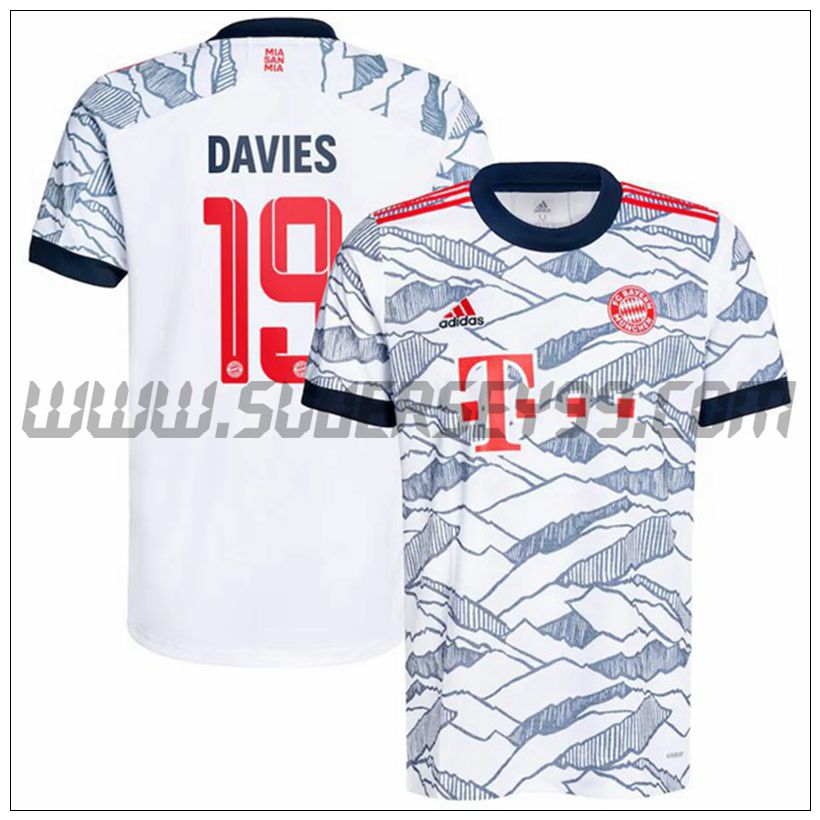 Tercera Camiseta Futbol Bayern de Munich Davies 19 2021 2022