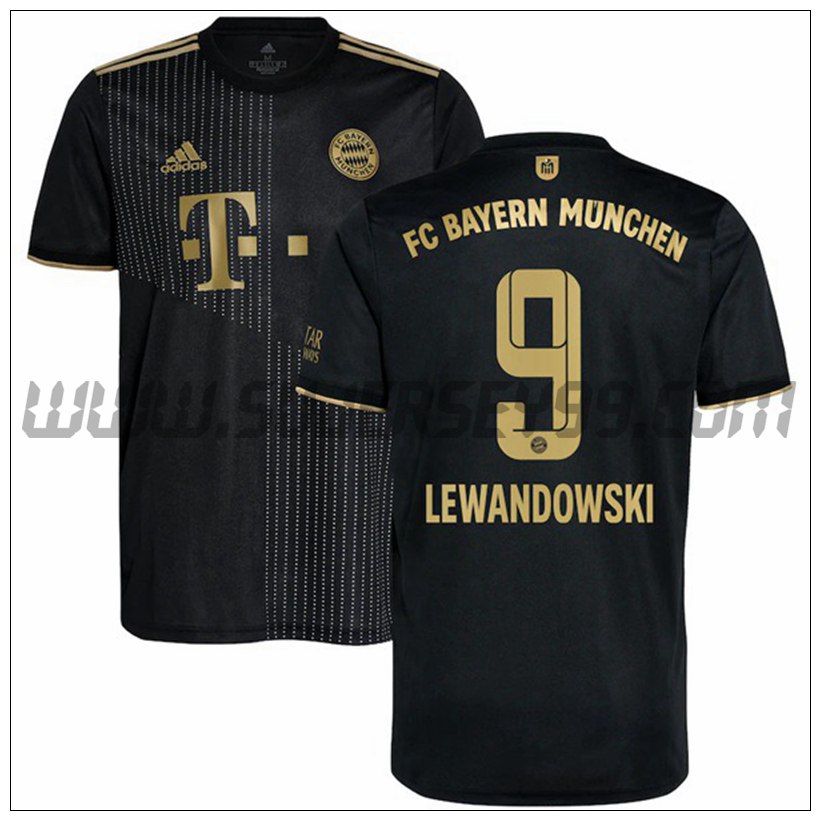 Segunda Camiseta Futbol Bayern de Munich Lewandowski 9 2021 2022