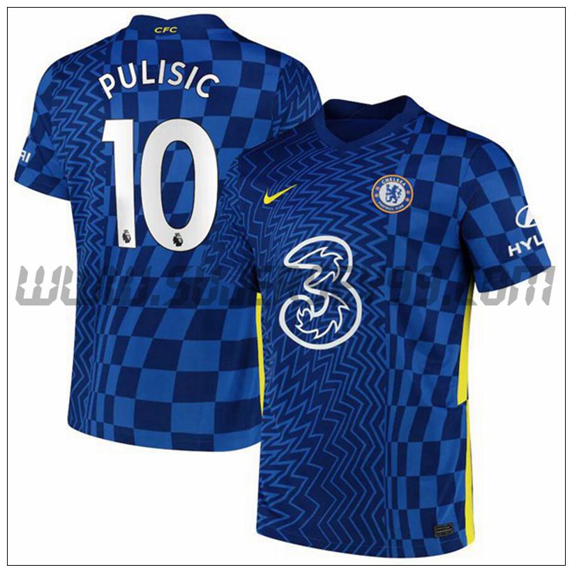 Primera Camiseta Futbol FC Chelsea Pulisic 10 2021 2022