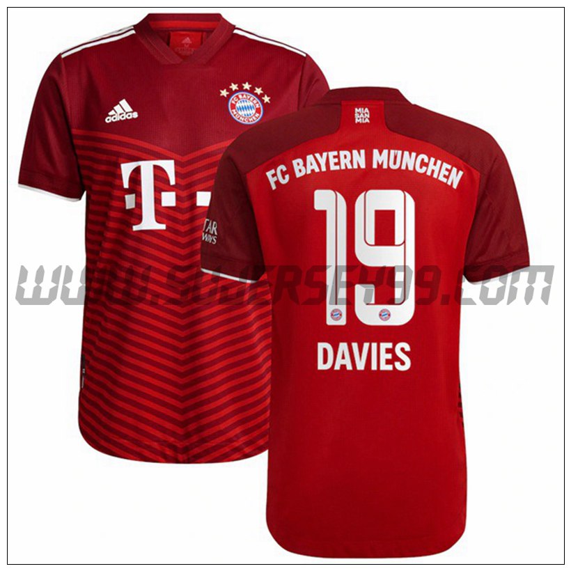 Primera Camiseta Futbol Bayern de Munich Davies 19 2021 2022