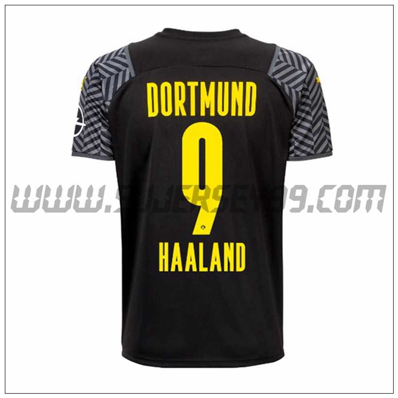 Segunda Camiseta Futbol Dortmund BVB Haaland 9 2021 2022