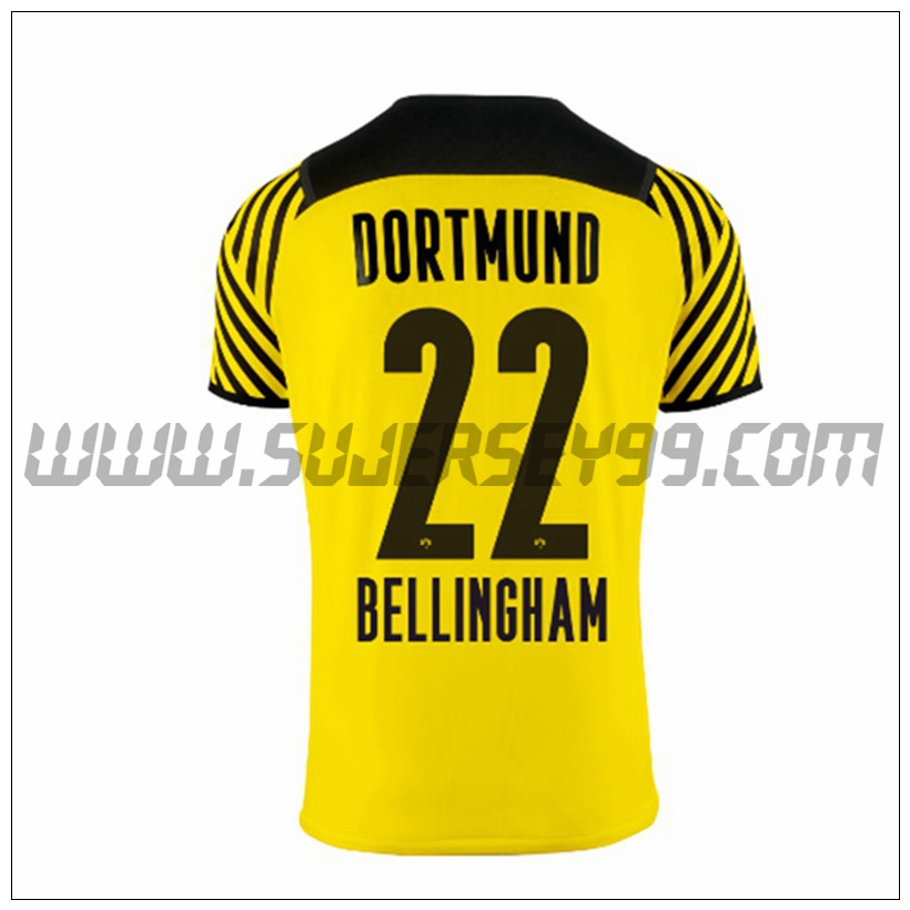 Primera Camiseta Futbol Dortmund BVB Bellingham 22 2021 2022