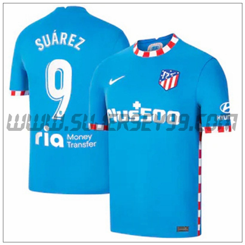 Segunda Camiseta Futbol Atletico Madrid Suarez 9 2021 2022