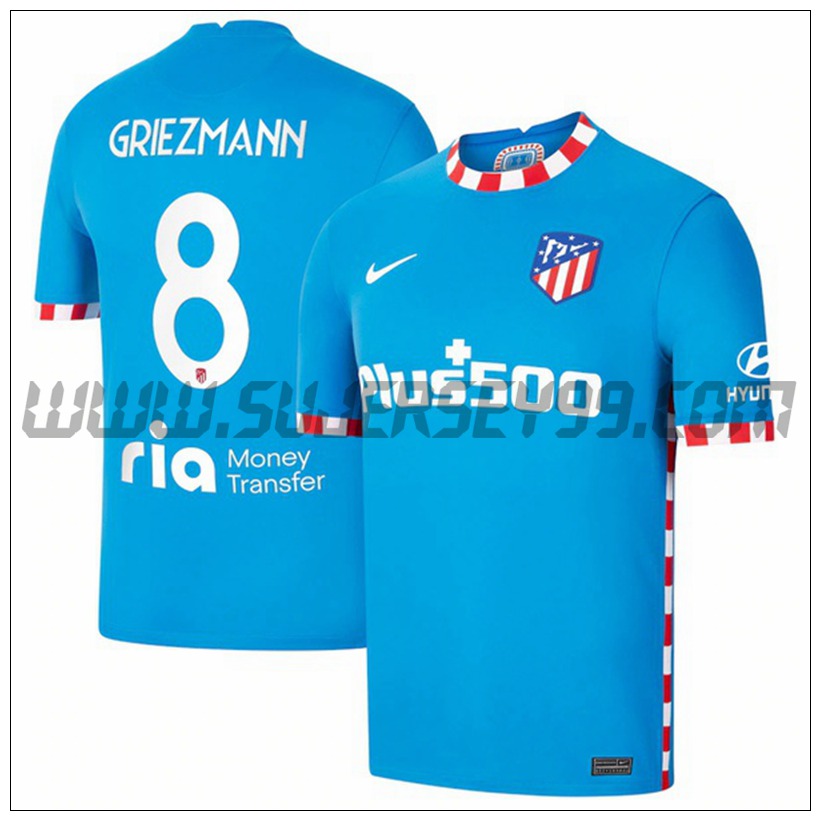 Segunda Camiseta Futbol Atletico Madrid Griezmann 8 2021 2022