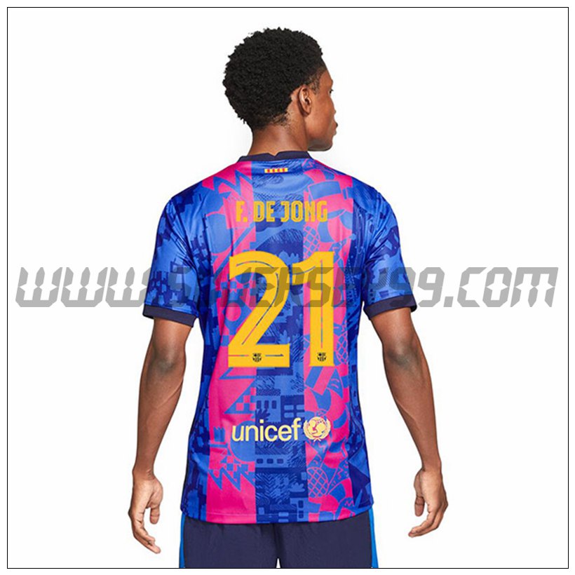 Tercera Camiseta Futbol FC Barcelona Frenkie de Jong 21 2021 2022