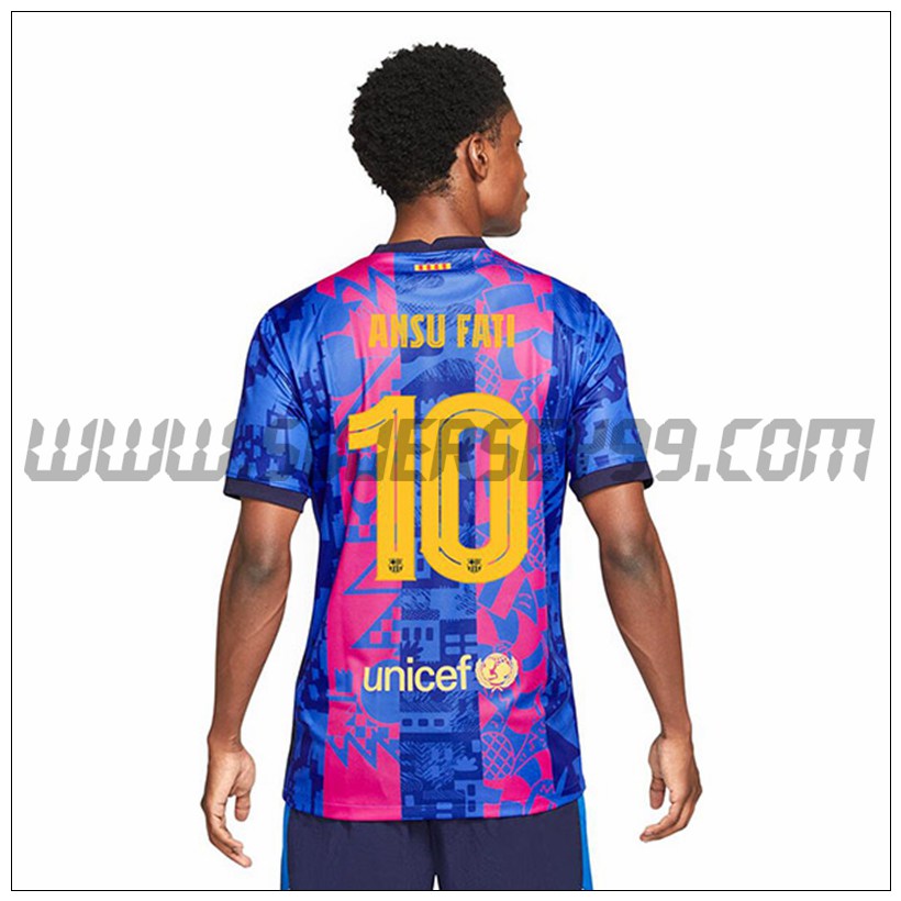 Tercera Camiseta Futbol FC Barcelona Ansu Fati 10 2021 2022