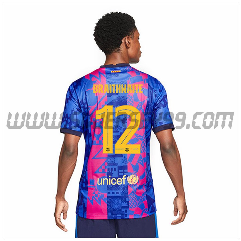 Tercera Camiseta Futbol FC Barcelona Martin Brathwaie 12 2021 2022