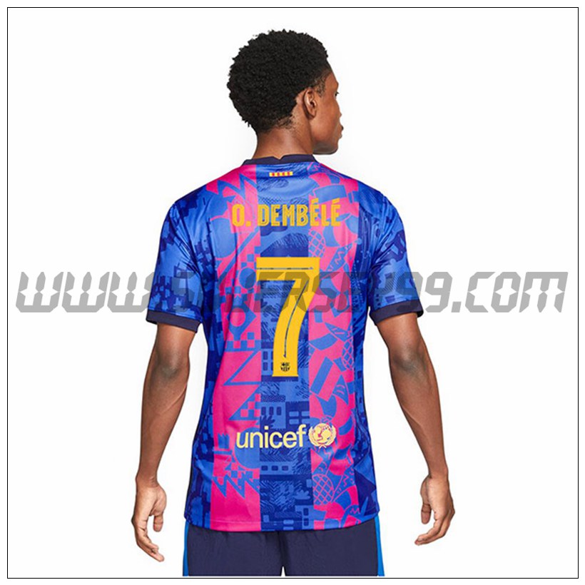 Tercera Camiseta Futbol FC Barcelona O.Dembele 7 2021 2022