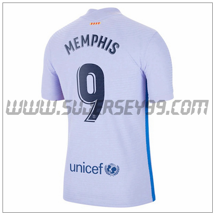 Segunda Camiseta Futbol FC Barcelona Memphis 9 2021 2022