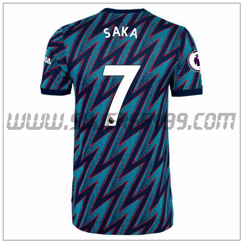 Tercera Camiseta Futbol FC Arsenal Bukayo Saka 7 2021 2022