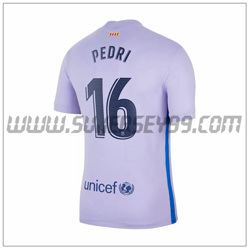 Segunda Camiseta Futbol FC Barcelona Pedri 16 2021 2022