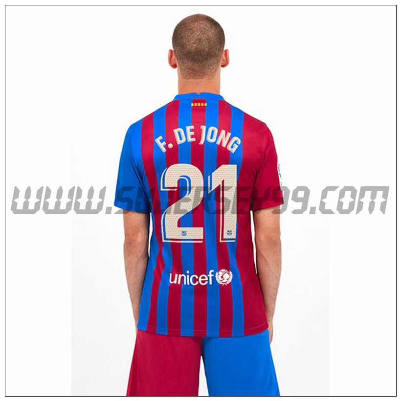 Primera Camiseta Futbol FC Barcelona Frenkie de Jong 21 2021 2022