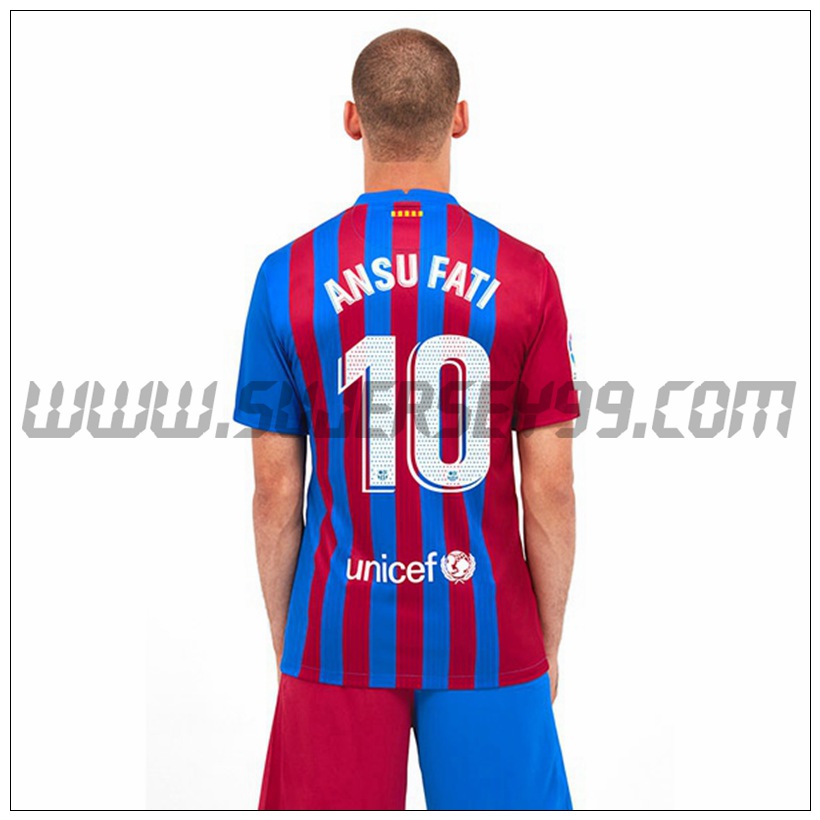 Primera Camiseta Futbol FC Barcelona Ansu Fati 10 2021 2022