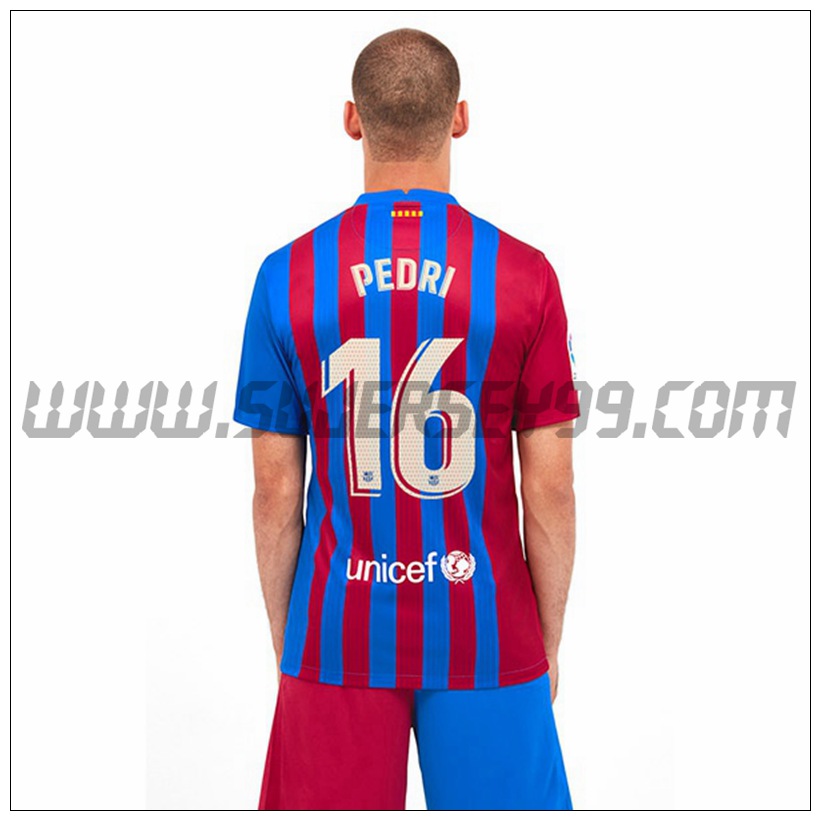 Primera Camiseta Futbol FC Barcelona Pedri 16 2021 2022