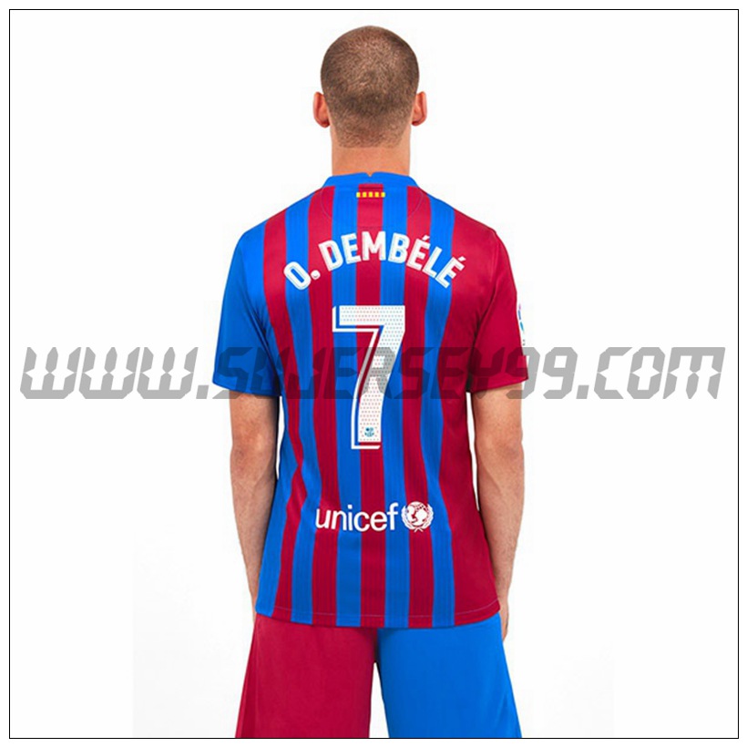 Primera Camiseta Futbol FC Barcelona O.Dembele 7 2021 2022