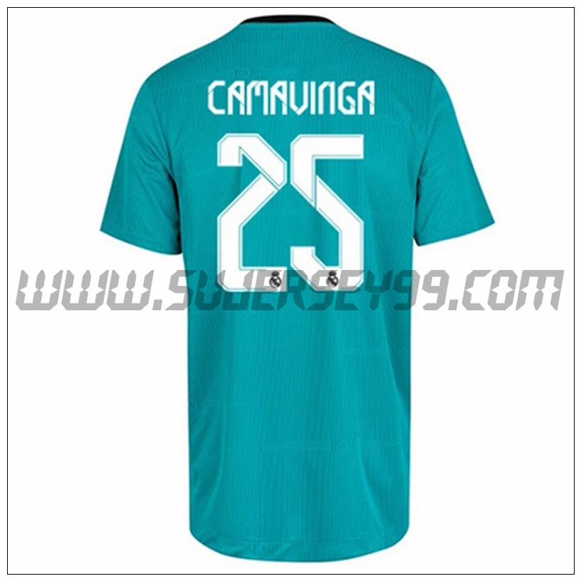 Tercera Camiseta Futbol Real Madrid Camavinga 25 2021 2022