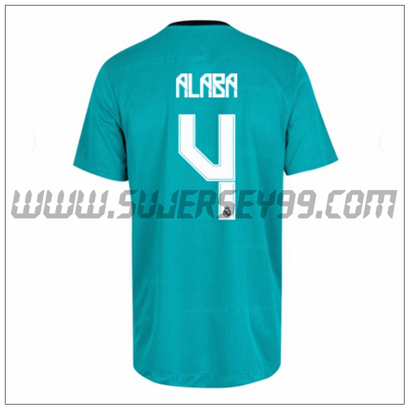 Tercera Camiseta Futbol Real Madrid Alaba 4 2021 2022