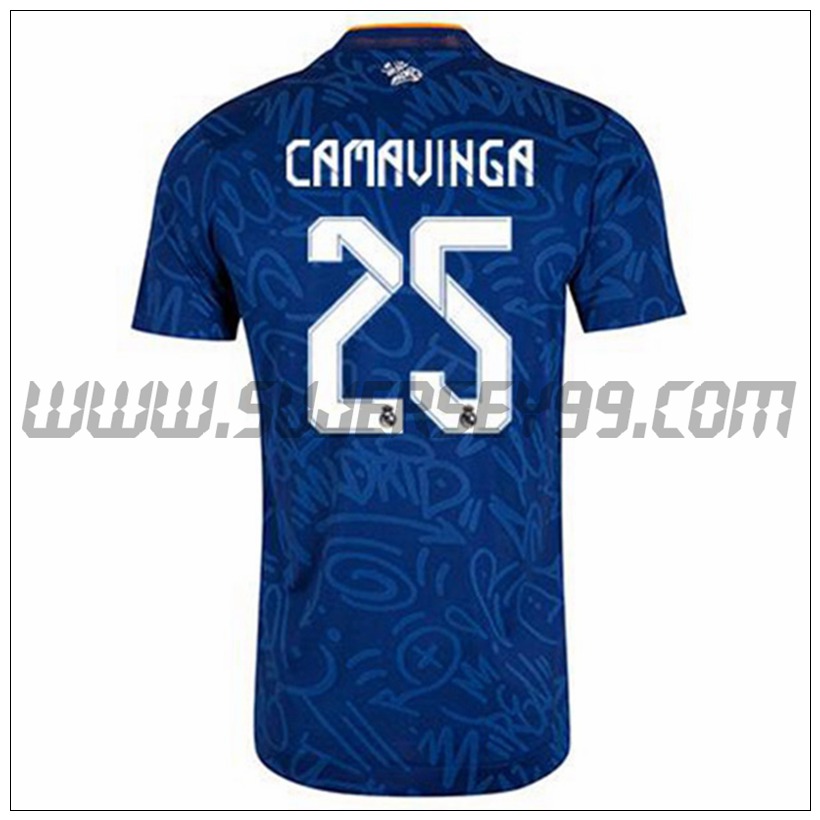 Segunda Camiseta Futbol Real Madrid Camavinga 25 2021 2022