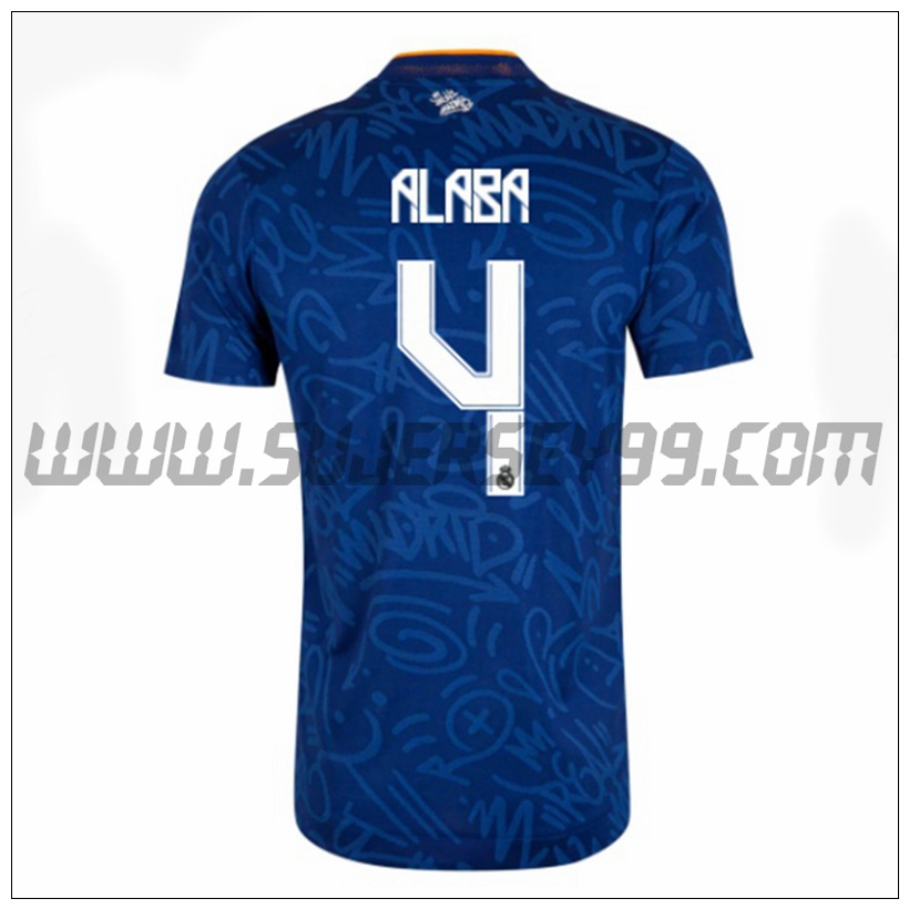 Segunda Camiseta Futbol Real Madrid Alaba 4 2021 2022