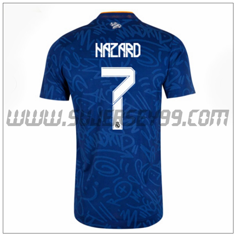 Segunda Camiseta Futbol Real Madrid Hazard 7 2021 2022